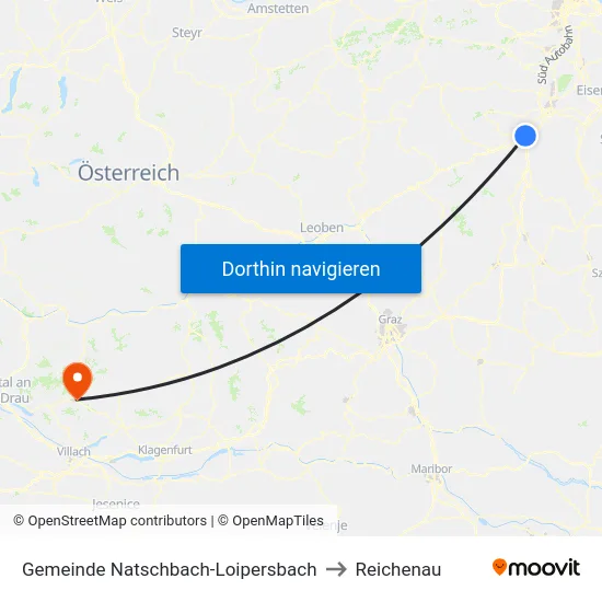 Gemeinde Natschbach-Loipersbach to Reichenau map
