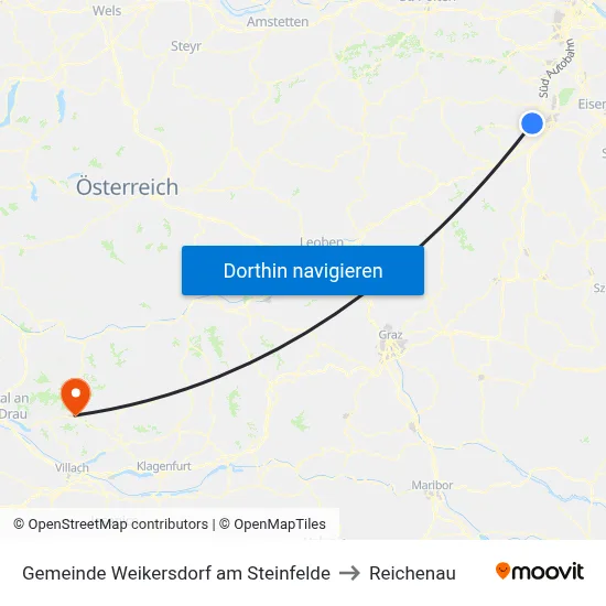Gemeinde Weikersdorf am Steinfelde to Reichenau map