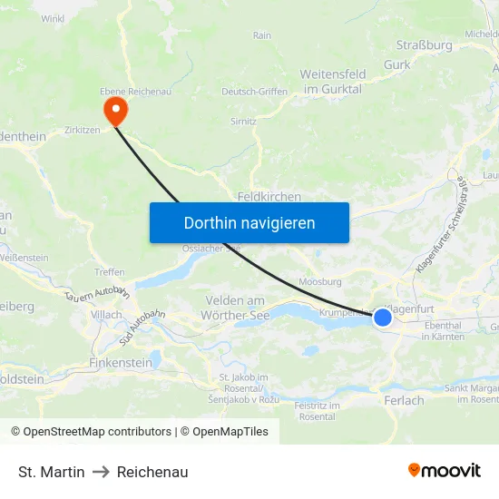 St. Martin to Reichenau map
