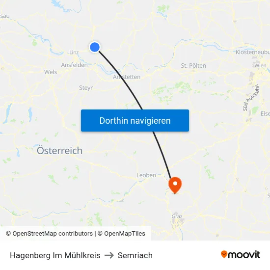 Hagenberg Im Mühlkreis to Semriach map