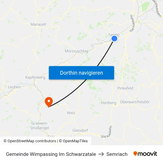 Gemeinde Wimpassing Im Schwarzatale to Semriach map