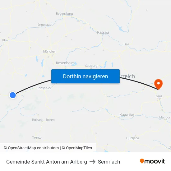 Gemeinde Sankt Anton am Arlberg to Semriach map