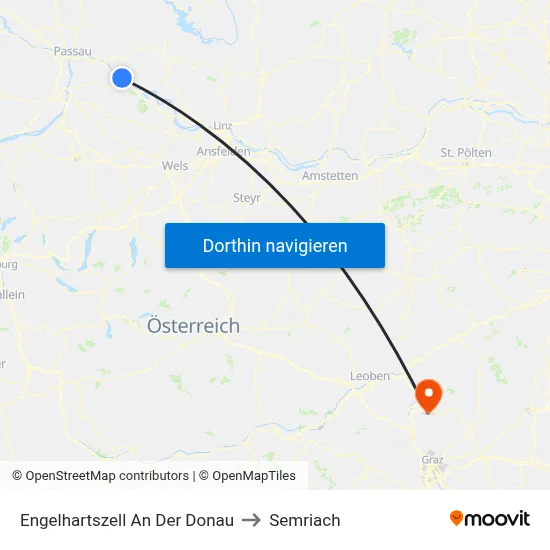 Engelhartszell An Der Donau to Semriach map