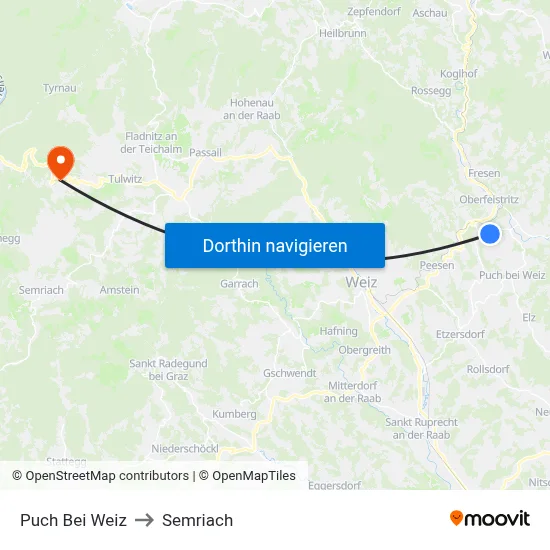 Puch Bei Weiz to Semriach map