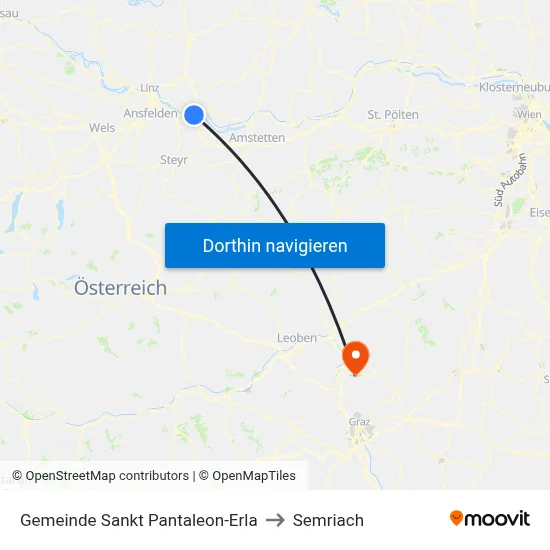 Gemeinde Sankt Pantaleon-Erla to Semriach map