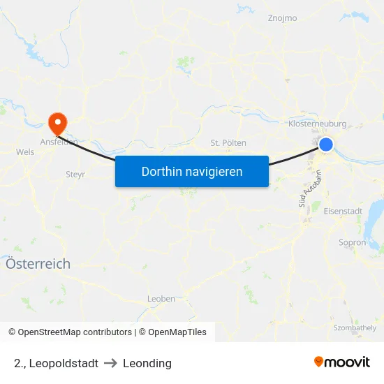 2., Leopoldstadt to Leonding map