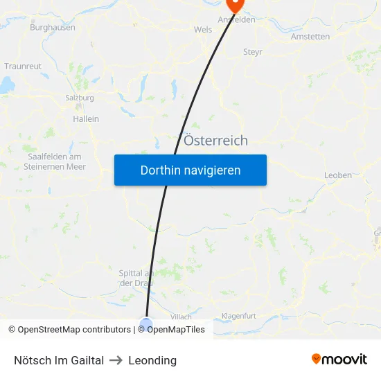 Nötsch Im Gailtal to Leonding map