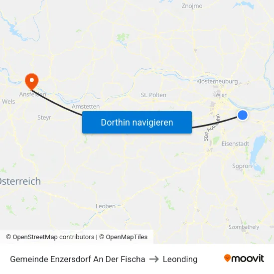 Gemeinde Enzersdorf An Der Fischa to Leonding map