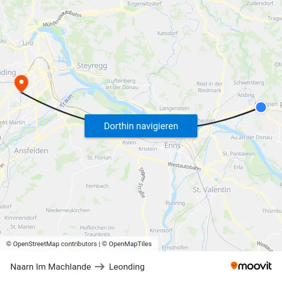 Naarn Im Machlande to Leonding map