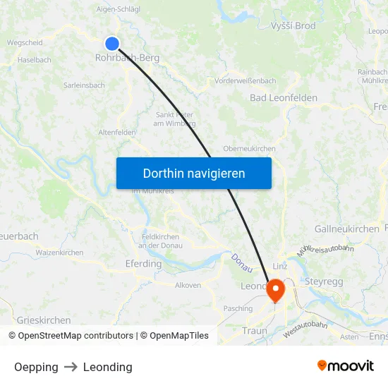 Oepping to Leonding map