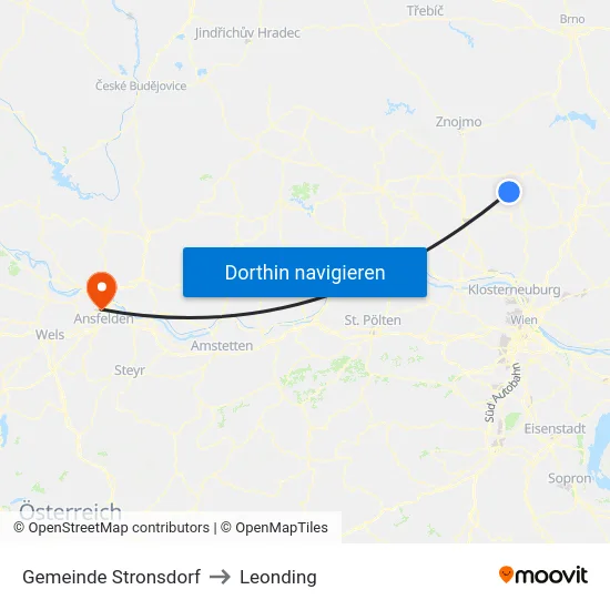 Gemeinde Stronsdorf to Leonding map