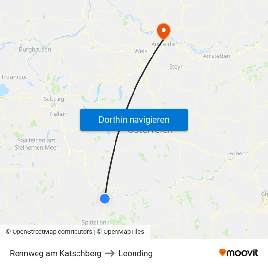 Rennweg am Katschberg to Leonding map