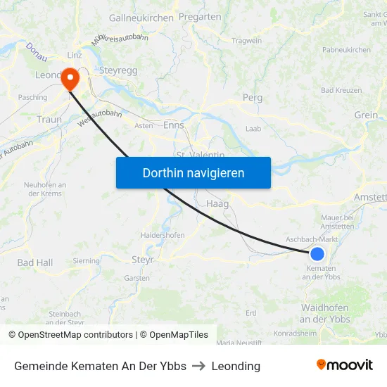 Gemeinde Kematen An Der Ybbs to Leonding map
