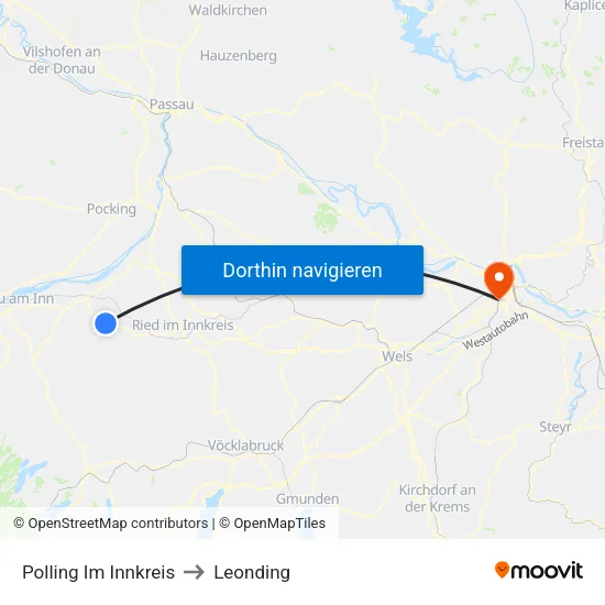 Polling Im Innkreis to Leonding map
