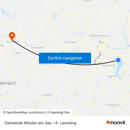 Gemeinde Winden am See to Leonding map