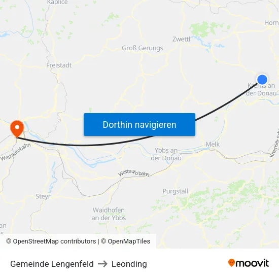 Gemeinde Lengenfeld to Leonding map