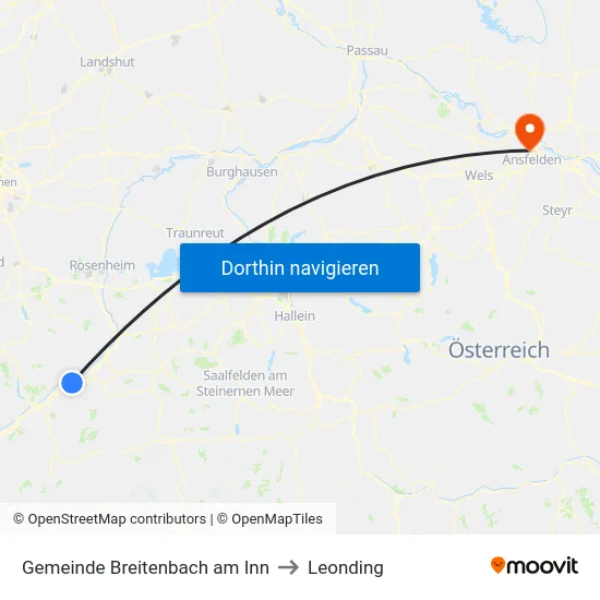 Gemeinde Breitenbach am Inn to Leonding map