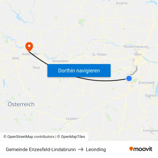 Gemeinde Enzesfeld-Lindabrunn to Leonding map