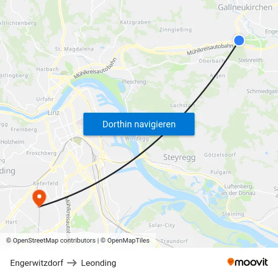 Engerwitzdorf to Leonding map