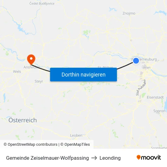 Gemeinde Zeiselmauer-Wolfpassing to Leonding map