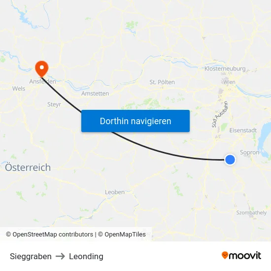 Sieggraben to Leonding map