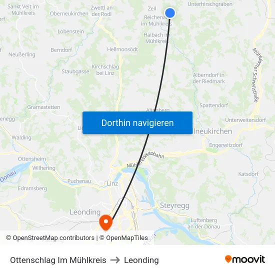Ottenschlag Im Mühlkreis to Leonding map