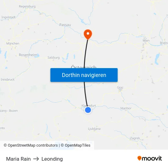Maria Rain to Leonding map