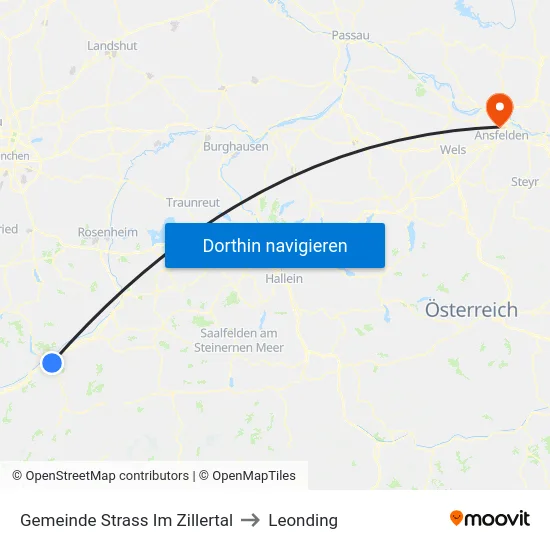 Gemeinde Strass Im Zillertal to Leonding map