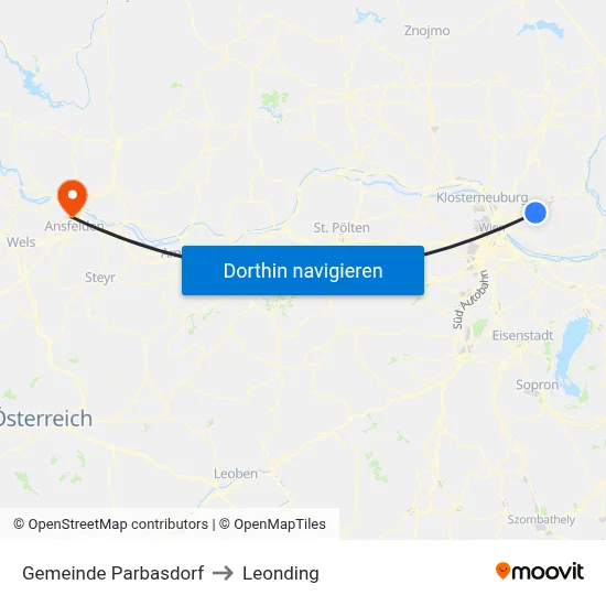 Gemeinde Parbasdorf to Leonding map