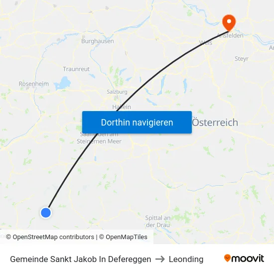 Gemeinde Sankt Jakob In Defereggen to Leonding map