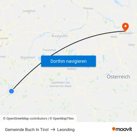 Gemeinde Buch In Tirol to Leonding map