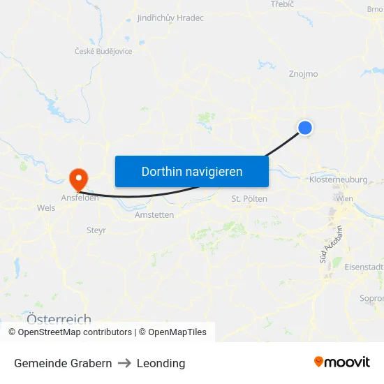 Gemeinde Grabern to Leonding map
