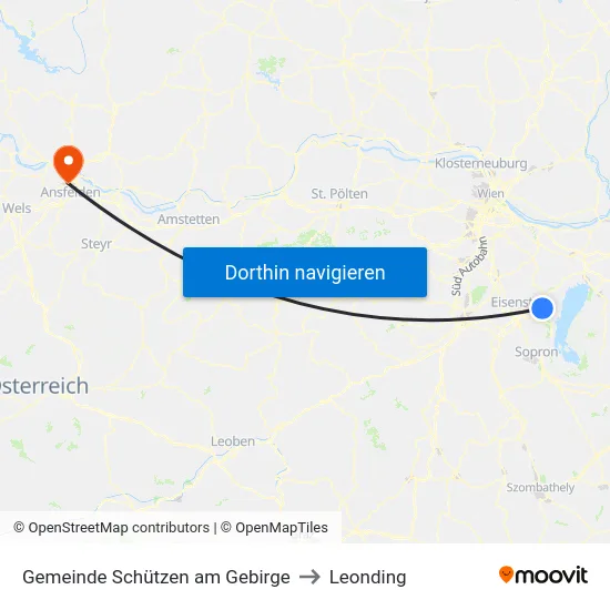 Gemeinde Schützen am Gebirge to Leonding map