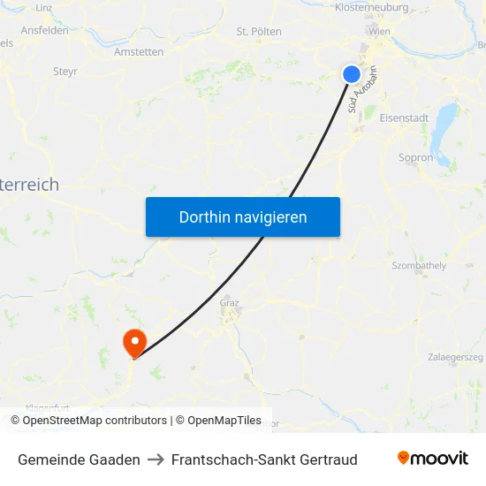 Gemeinde Gaaden to Frantschach-Sankt Gertraud map