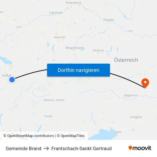 Gemeinde Brand to Frantschach-Sankt Gertraud map