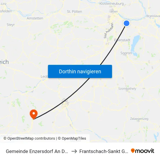 Gemeinde Enzersdorf An Der Fischa to Frantschach-Sankt Gertraud map