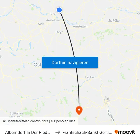 Alberndorf In Der Riedmark to Frantschach-Sankt Gertraud map
