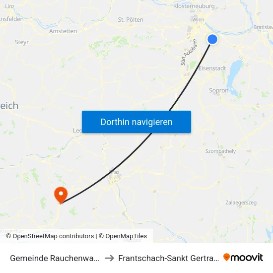 Gemeinde Rauchenwarth to Frantschach-Sankt Gertraud map