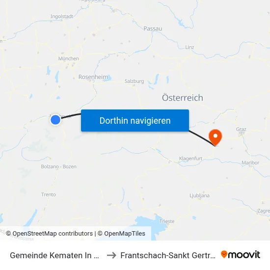 Gemeinde Kematen In Tirol to Frantschach-Sankt Gertraud map
