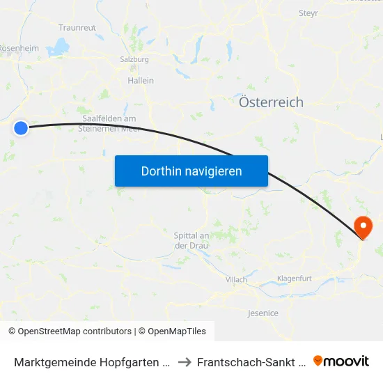 Marktgemeinde Hopfgarten Im Brixental to Frantschach-Sankt Gertraud map