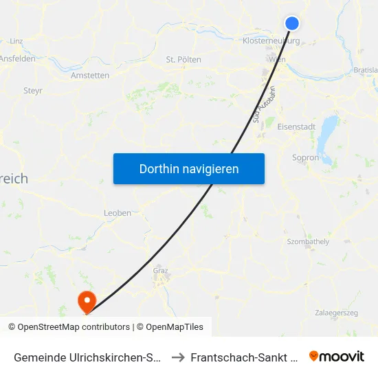 Gemeinde Ulrichskirchen-Schleinbach to Frantschach-Sankt Gertraud map