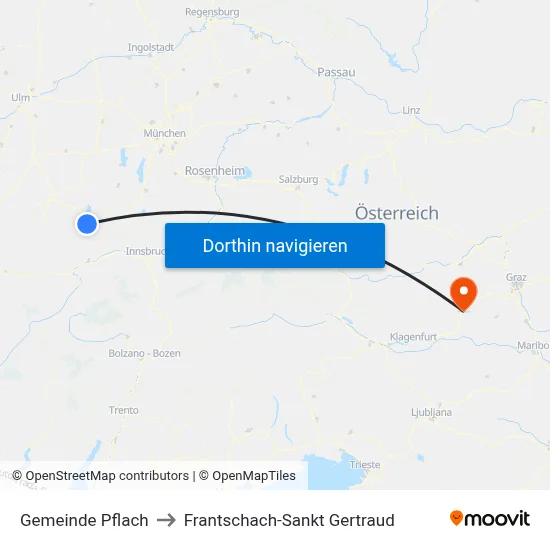Gemeinde Pflach to Frantschach-Sankt Gertraud map