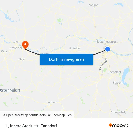 1., Innere Stadt to Ennsdorf map