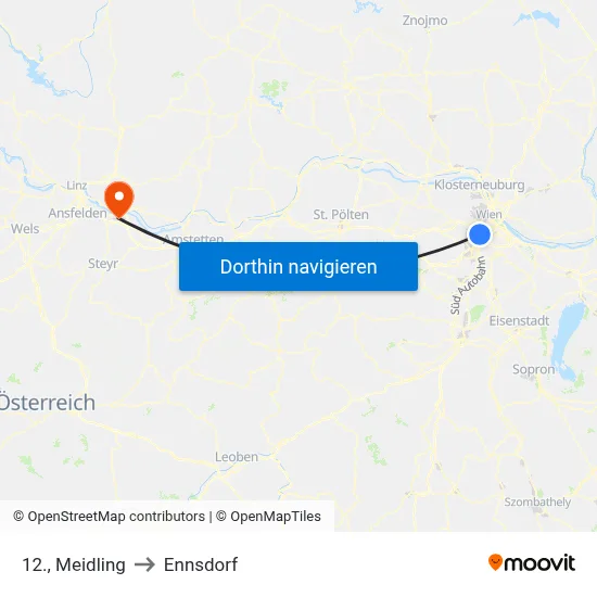 12., Meidling to Ennsdorf map