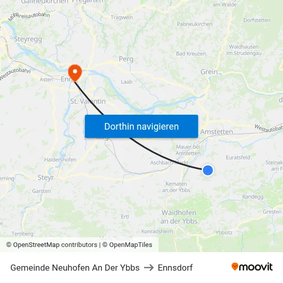 Gemeinde Neuhofen An Der Ybbs to Ennsdorf map