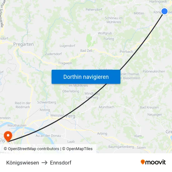 Königswiesen to Ennsdorf map
