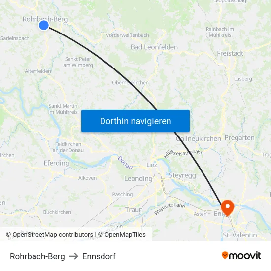 Rohrbach-Berg to Ennsdorf map