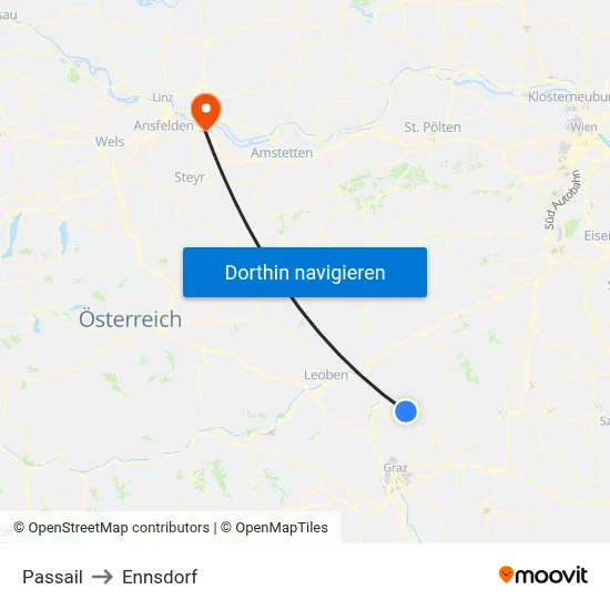 Passail to Ennsdorf map