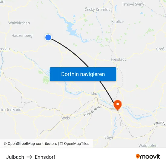 Julbach to Ennsdorf map