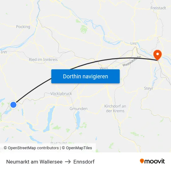 Neumarkt am Wallersee to Ennsdorf map